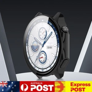 AU Hard PC Case+ Glass Screen Protector for OPPO Watch X/OnePlus Watch 2 (Black) - Zdjęcie 1 z 10