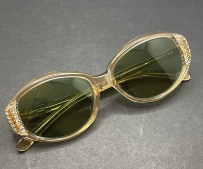 Gafas de sol de colección France Swank NADIA 48x20 lentes verdes marco champán pedrería Foto 1 de 4