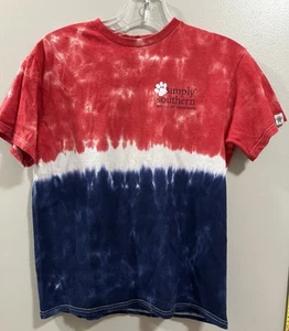 Simply Southern Youth Medium T Shirt Dog Rescue Red White Blue “Bone In The USA” - Picture 1 of 4