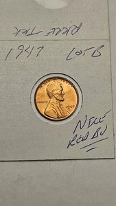 weizenpfennig 1947 LINCOLN CENT SCHÖNES GEM ROT BU 1947-P SCHÖN ROT UNC DETAILS LOT #B - Bild 1 von 3