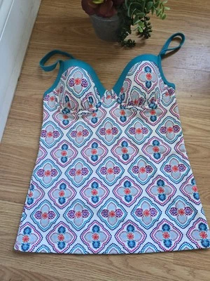 Camiseta Tankini Boden para Mujer Talla 34B NUEVA sin etiquetas Azulejo de Vacaciones Marfil Underwir Foto 1 de 4