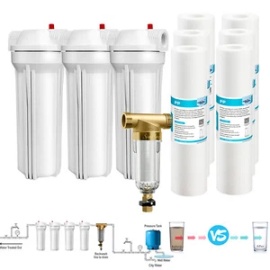 Sistema de carcasa de filtro de agua para toda la casa de 10 pulgadas cartucho de sedimentos PP de 10" x 2,5" - Imagen 1 de 53