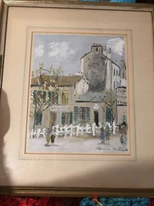 Vintage Original Maurice Utrillo Gouache Pochoir Painted Print Beautiful Old #2 - Picture 1 of 11