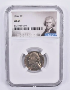 1960 Jefferson Nickel MS66 NGC Special Label - Picture 1 of 7