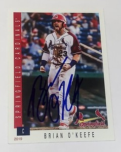 Brian O’Keefe SIGNED 2019 Springfield Cardinals Card Seattle Mariners RC Auto