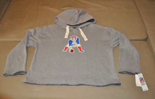 VETEMENTS Felpa con cappuccio New England Patriots da donna in pile ritagliata (S M L XL 2XL)