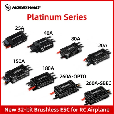 ​HOBBYWING Platinum 25A 40A 80A 120A 150A 180A 260A Brushless ESC for RC Plane - Bild 1 von 4