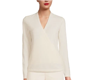 Land's End Women Cashmere Long Sleeve Wrap Sweater Blouse Blush Rose Pink Small - Picture 1 of 12