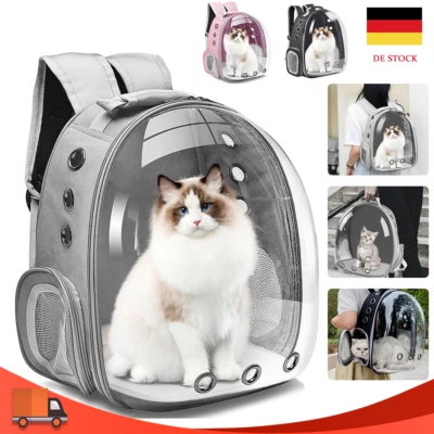 Katzenrucksack mit Belüftung bequemen Tragegurten robustem Design für Unterwegs - Bild 1 von 4
