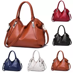Women Leather Hobo Satchel Handbag Shoulder Tote Messenger Crossbody Bag New - Picture 1 of 17