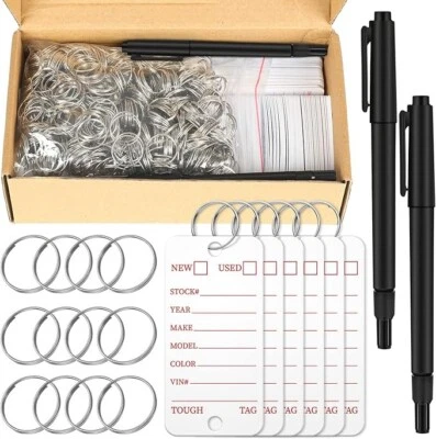 500 Pcs Poly Key Tags Plastic Dealership Car Key Tags with Labels for RV Auto... - Image 1 of 3