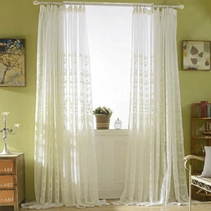 Embroidery Curtain Fabric DIY Crochet Net Lace Tulle Voile Window Panel Drape - Picture 1 of 6