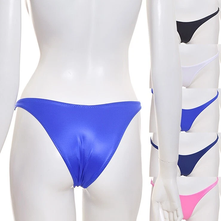 Front, Narrow width High-Leg Cheeky Panties Glossy Stretchy made in Japan L837 - Image 1 of 1