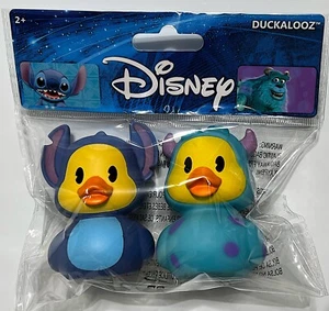 Disney Stitch and Sulley Duckalooz Rubber Duckie Jeep Duck Bath Toy 2 Pk NEW - Picture 1 of 2