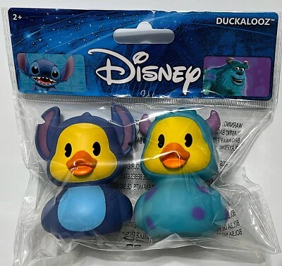 Disney Stitch and Sulley Duckalooz Rubber Duckie Jeep Duck Bath Toy 2 Pk NEW - Image 1 of 2