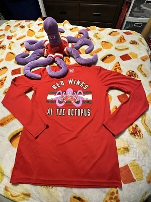 Плюшевый осьминог Detroit Red Wing NHL «Rally Al» мягкая набивка с детской рубашкой 10/12 - Изображение 1 из 4