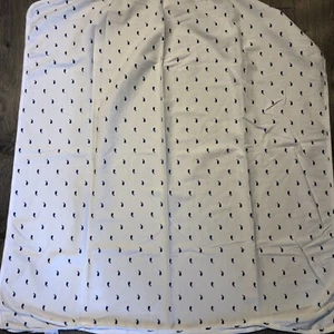 Carter’s OS White Stretch Knit Blue Mini Whales Baby Swaddle Blanket Cotton 34” - Picture 1 of 8