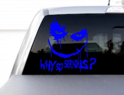 Blue Joker Why So Serious STICKER VINYL DECAL SUICIDE SQUAD HARLEY QUINN BATMAN - Image 1 of 2