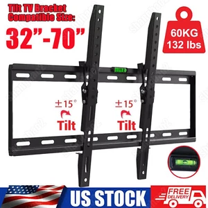 TV Wall Mount Bracket Tilt for 32 37 40 42 43 46 47 50 52 55 60 65 70inch Screen - Picture 1 of 12
