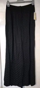 MICHAEL KORS CHECKERBOARD LOGO JACQUARD WIDE-LEG PANTS Women's Size 10 New - Picture 1 of 10