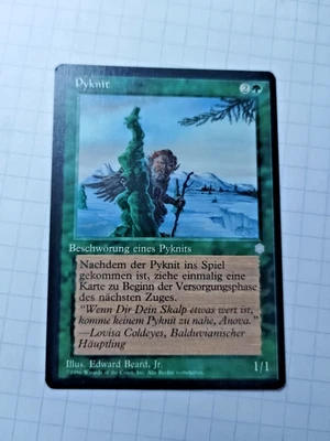 MTG Pyknite (Pyknit) Ice Age German Regular Common - Bit of Corner Wear - Pics - Image 1 of 4
