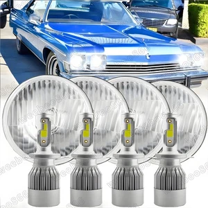 For Buick Riviera 1963-1974 4PCS 5 3/4" 5.75 inch Round LED Headlights High/Low - Picture 1 of 14