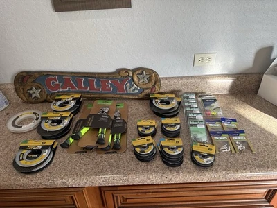 Fishing Tackle Lot Of Line And Big Game Pliers And Other Stuff Mustard - Image 1 of 4