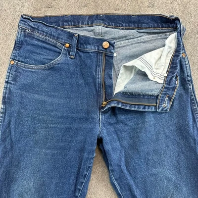Pantalones de mezclilla Wrangler 947STR para hombre 32x30 azul lavado oscuro corte vaquero pierna recta Foto 1 de 4