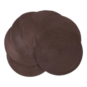 Set 6 tovagliette intrecciate rotonde per tavoli da pranzo tessuto2299 - Foto 1 di 7