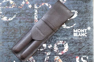 Vintage MONTBLANC pen etui etui. For 2 pens - Genuine Brown leather -  Perfect - Image 1 of 4