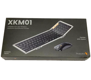 ProtoArc Foldable Bluethooth Keyboard and Mouse Combo Full, Silver/Black XKM01 - Afbeelding 1 van 8