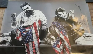 Mr Brainwash Recovery Plan POSTER 22x32” Lithograph American Flag Signed!! - Picture 1 of 10