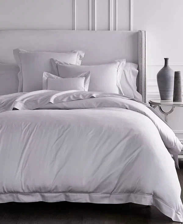 Funda nórdica Sferra Fiona gris claro reina lunar algodón liso satén Italia NUEVA Foto 1 de 4