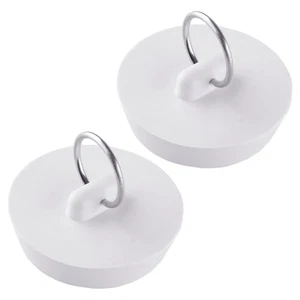 Rubber Sink Plug Rubber Stopper Home Kitchen 2x 41.5-45mm White Durable - Picture 1 of 4