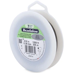 Beadalon 7-Strang Auffädeln Draht, 0,015 Zoll Durchmesser 1000 Fuß Spule, Fädeln Draht - Bild 1 von 1