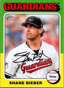 2024 Topps Heritage #108 Shane Bieber - Picture 1 of 2