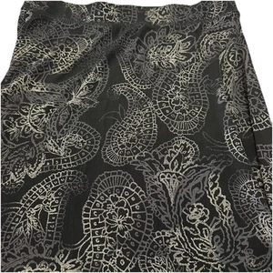 CHICOS Long Black Slinky Damask Skirt Pull On Womens Large Chicos Size 2 - Picture 1 of 5