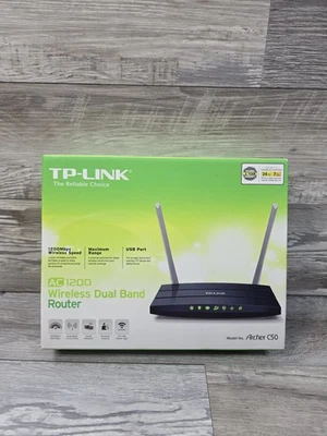 TP-Link AC1200 Dual Band Router Wireless AC Router for Home Archer C50 New - Image 1 of 4