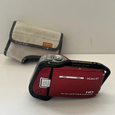 Sanyo VPC-CA9 Xacti Dual Camcorder Camera Red Handheld Waterproof HD Tested - Image 1 of 4