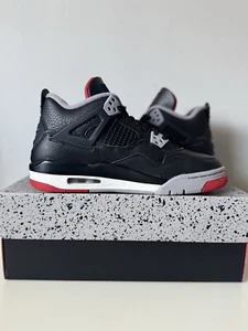 Jordan 4 Retro Bred Reimagined Black Red (GS) FQ8213-006 - New Authentic - Picture 1 of 8