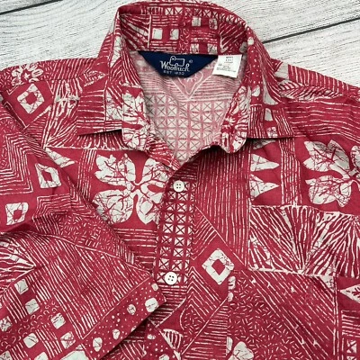 Camisa De Colección Años 80 Woolrich Hawaiana Tribal Geo Floral Tiki Abotonada Para Hombres M Foto 1 de 4