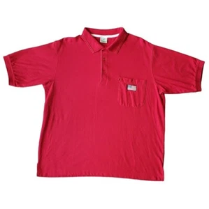 Vintage Haband Polo Shirt Mens XL Red Embroidered American Flag On Front Pocket - Picture 1 of 9