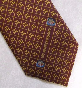 Tie Necktie Mens Vintage Crested Club Association Society 150TH ANNIVERSARY - Picture 1 of 4