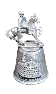 Vintage Boston Bunker Hill Monument Swan Boat Old North Church Pewter Thimble - Picture 1 of 6
