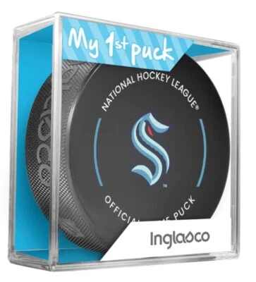 2025-26 SEATTLE KRAKEN NHL JUEGO OFICIAL PUCK BOY EN CAJA EN CUBOS NUEVO *EN STOCK* Foto 1 de 4