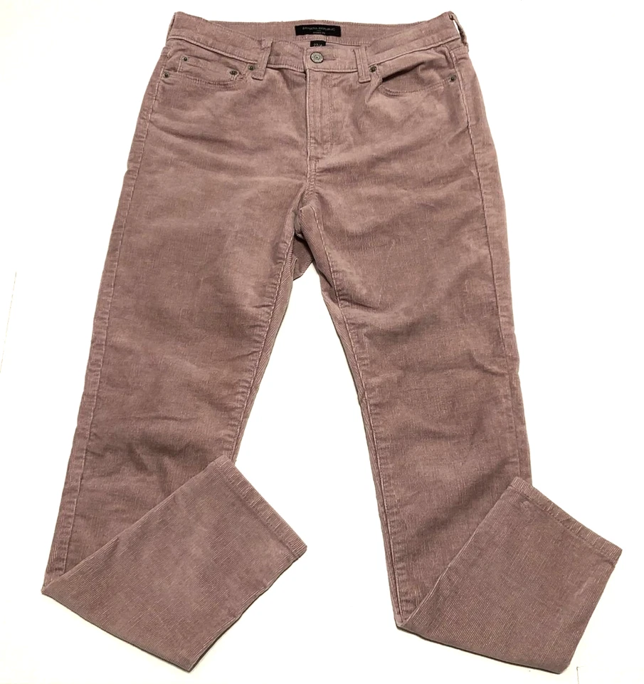 Pantalones Banana Republic Talla 4/27 Calce Ajustado Púrpura Pana Elastizados Bolsillos Logo Foto 1 de 4
