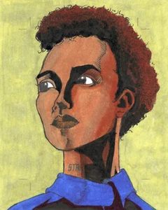Star Trek Rittenhouse Sketchafex UNCUT Sketch Michael Burnham UNKNOWN ARTIST SET - Picture 1 of 3