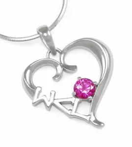Colgante corazón de plata esterlina Sigma Lambda Gamma con rosa CZ ¡NUEVO! - Imagen 1 de 1