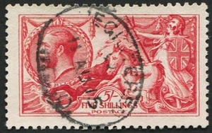 5/- SG 401 (3) VARIEDAD, VFU ""MUY PROFUNDO ROJO CARMÍN"", ""1915"" ovalado CDS." fabuloso... - Imagen 1 de 1