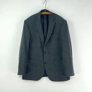 Austin Reed Tweed Jacket Mens 44R Blue Herringbone Wool Sports Country Blazer - Picture 1 of 18